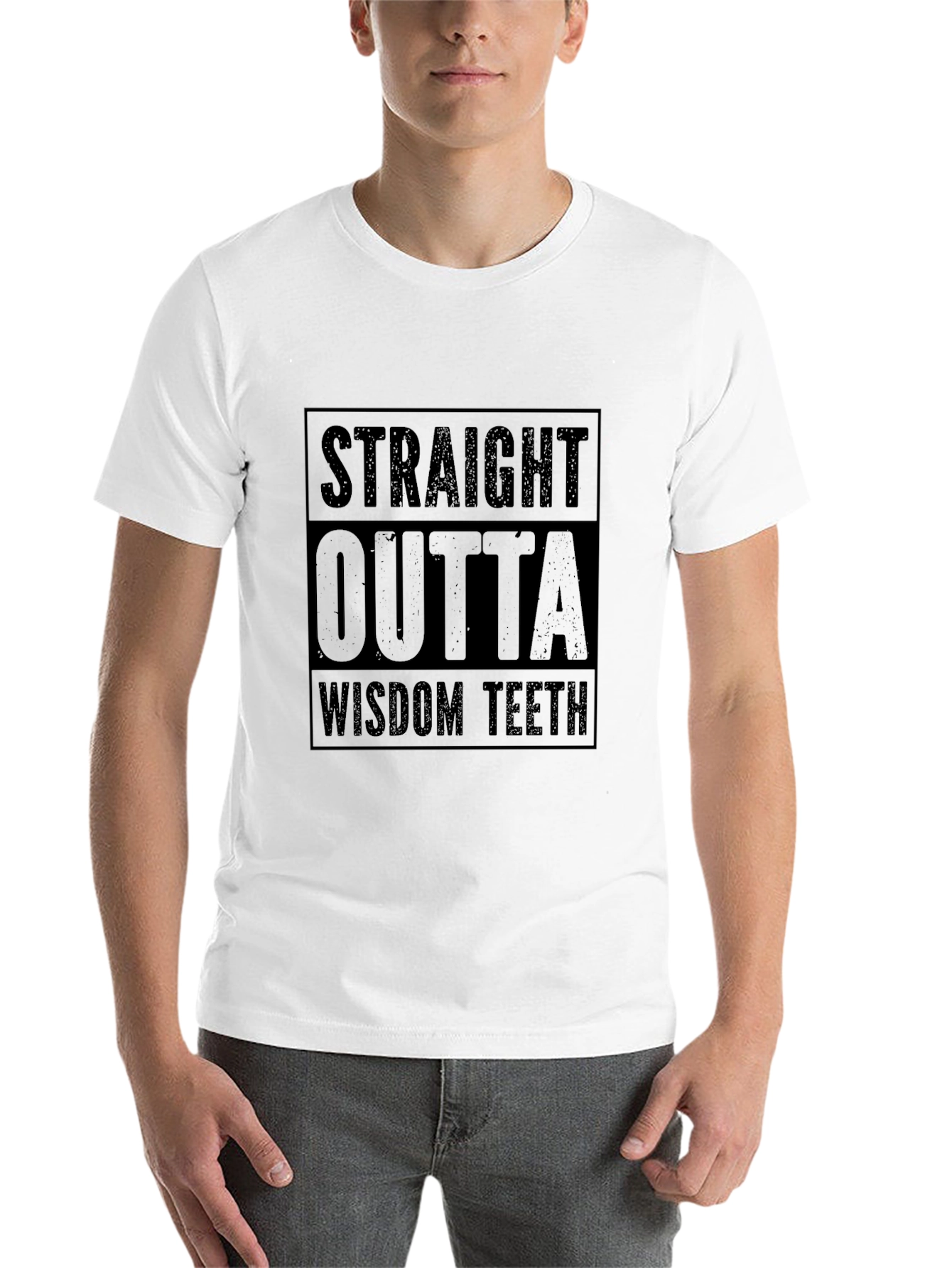 Black Straight Outta Wisdom Teeth Graphic Tee - Black view 14