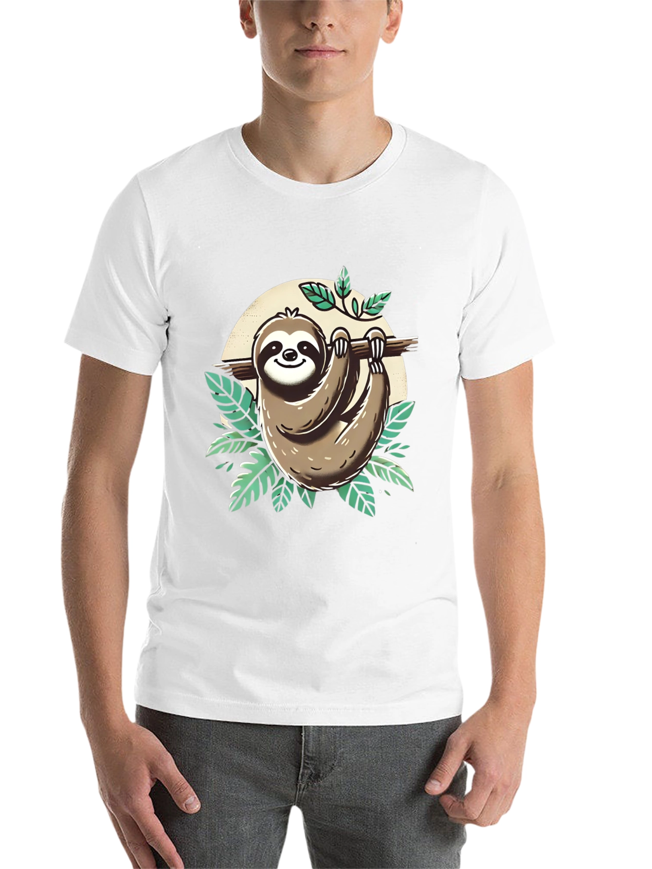 Sloth Graphic Tee - Relaxed & Fun - 14