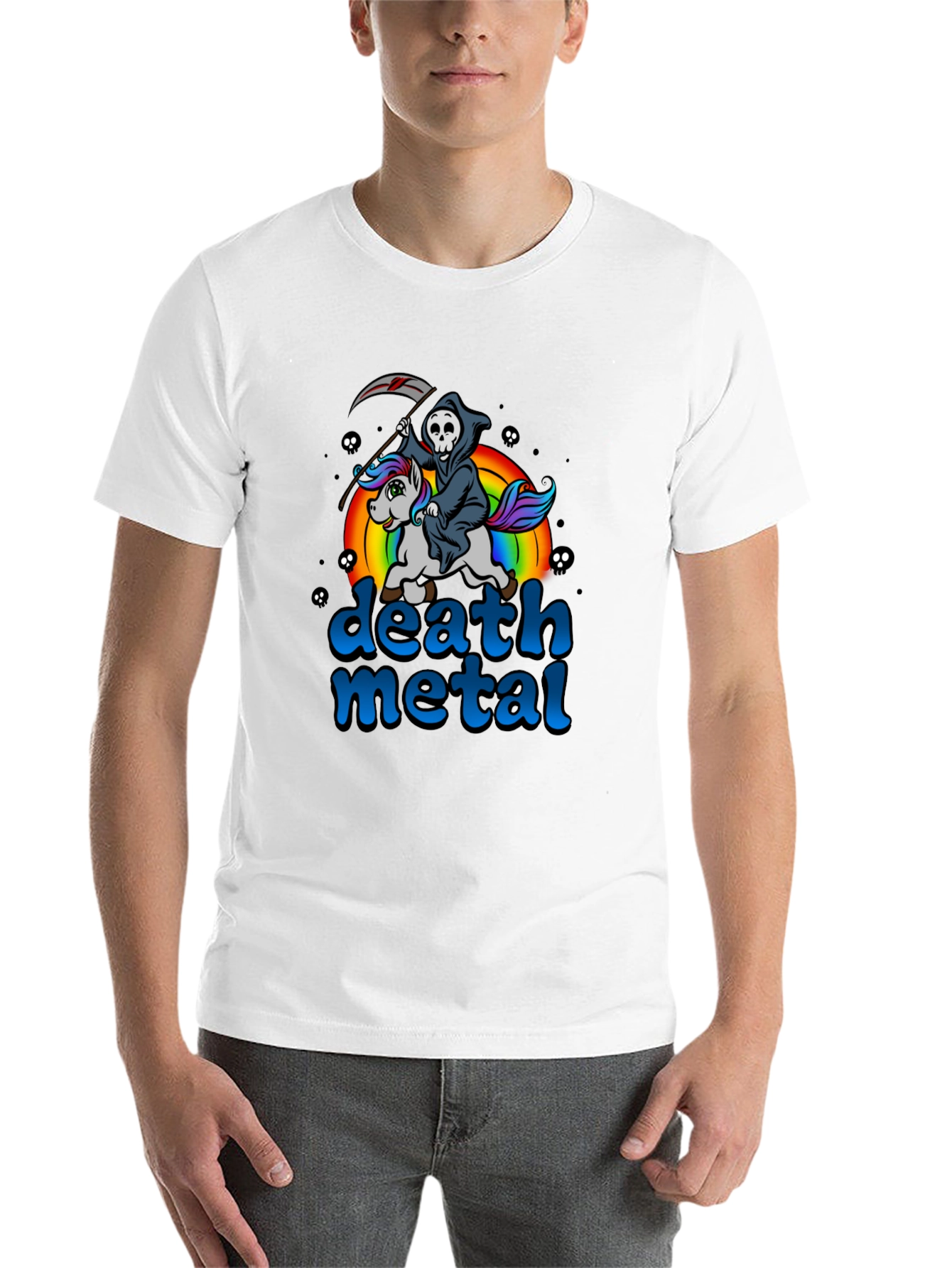 Black Death Metal Unicorn T-Shirt view 14