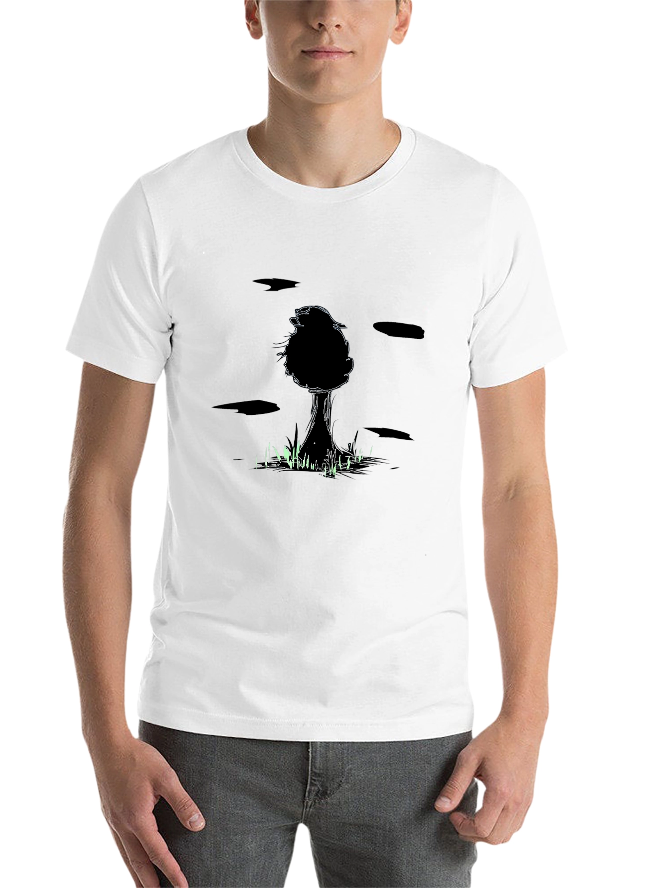 Black Men's Black Tree Graphic Tee view 14