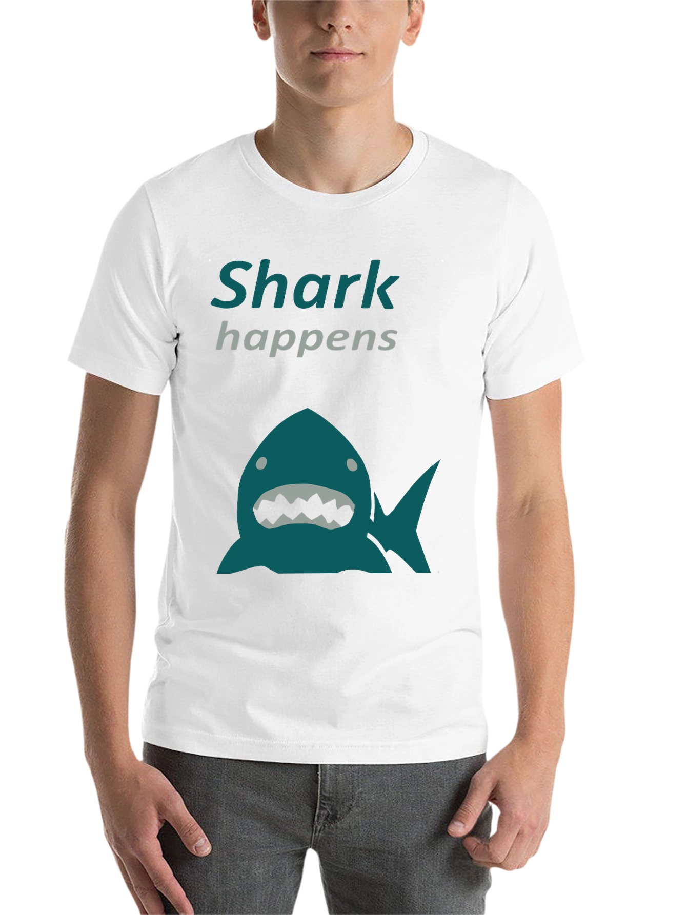 Black Shark Happens Graphic T-Shirt - Novelty Tee view 14