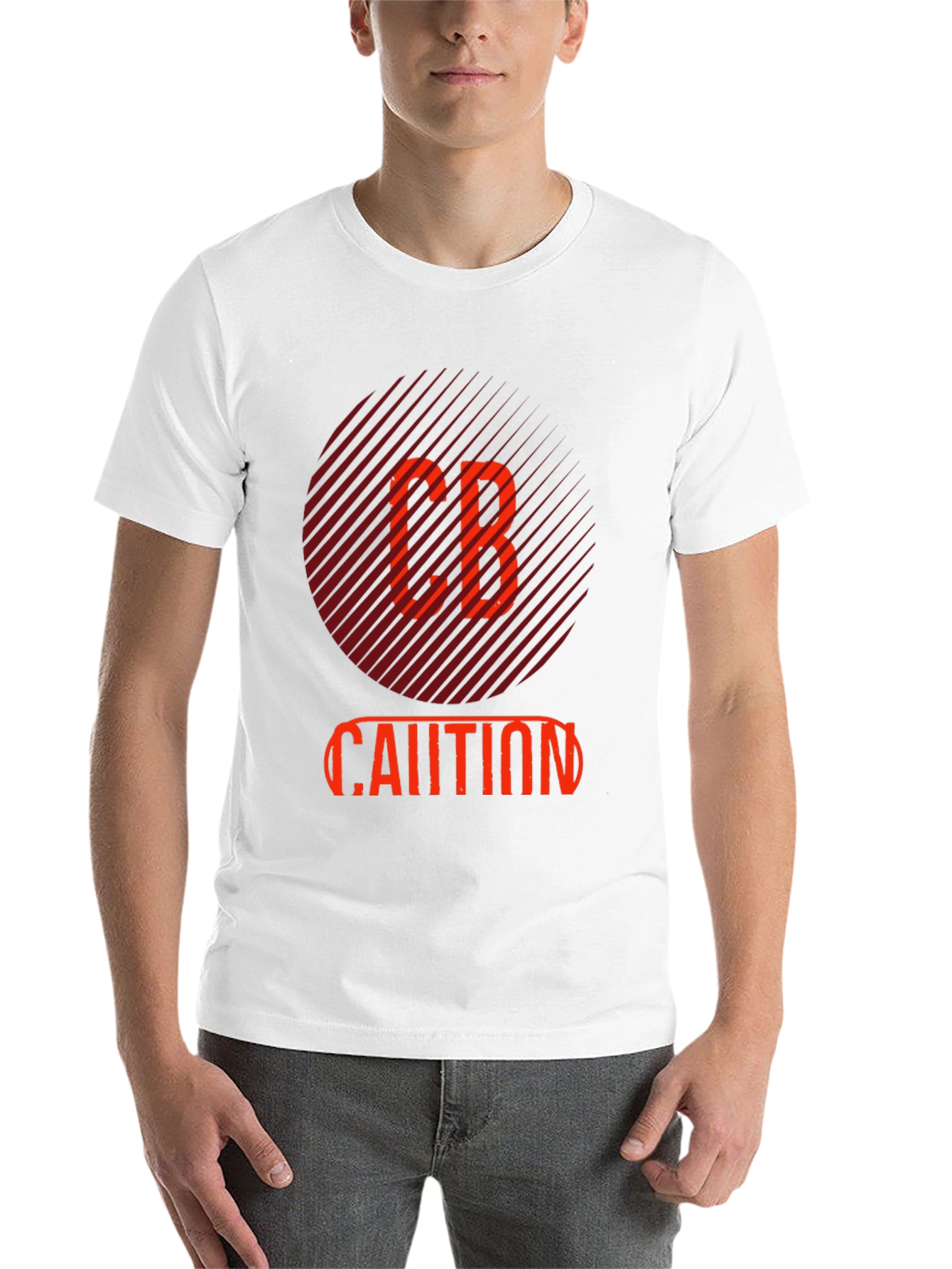 Black CB Caution Graphic Tee - Stylish Men's Black T-Shirt view 14