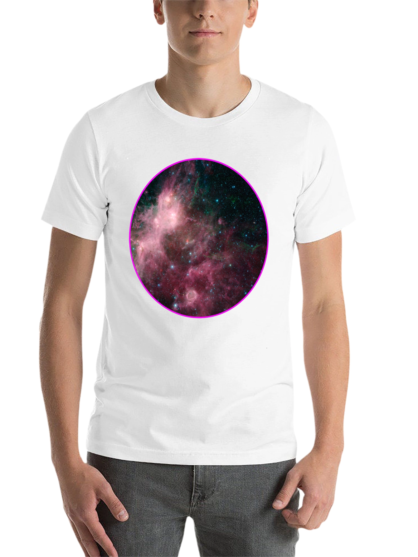 Black Nebula Galaxy Print Black T-Shirt view 14