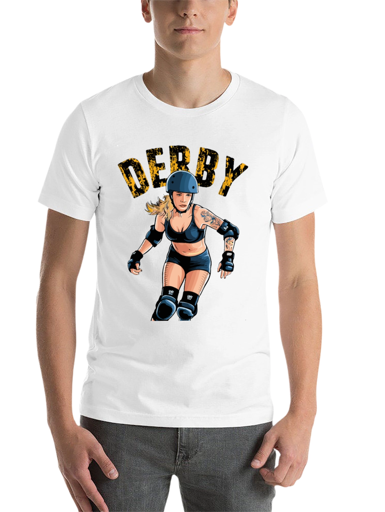 Black Derby Girl Graphic T-Shirt - Roller Derby Tee view 14