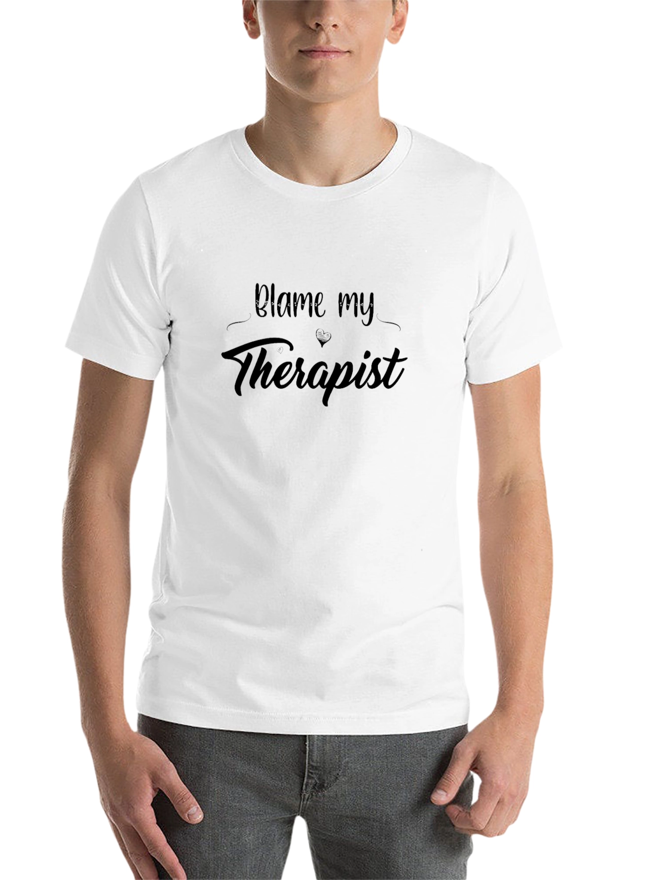Black Blame My Therapist Black T-Shirt view 14