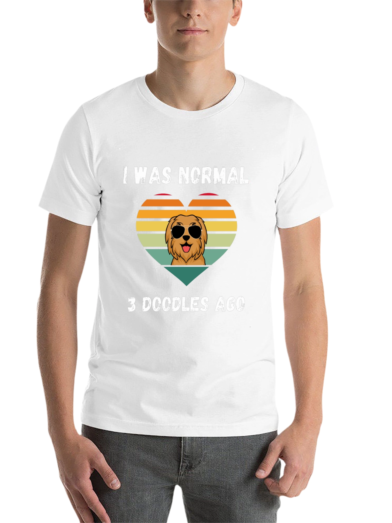 Black I Was Normal 3 Doodles Ago T-Shirt view 14