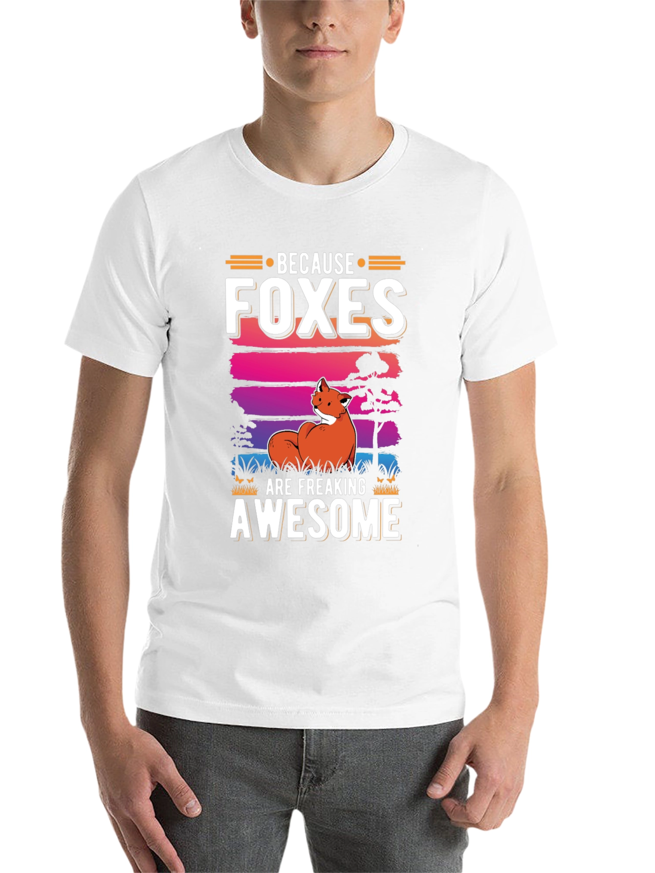 Foxes Are Awesome Graphic Tee - Unisex Black Shirt - 14