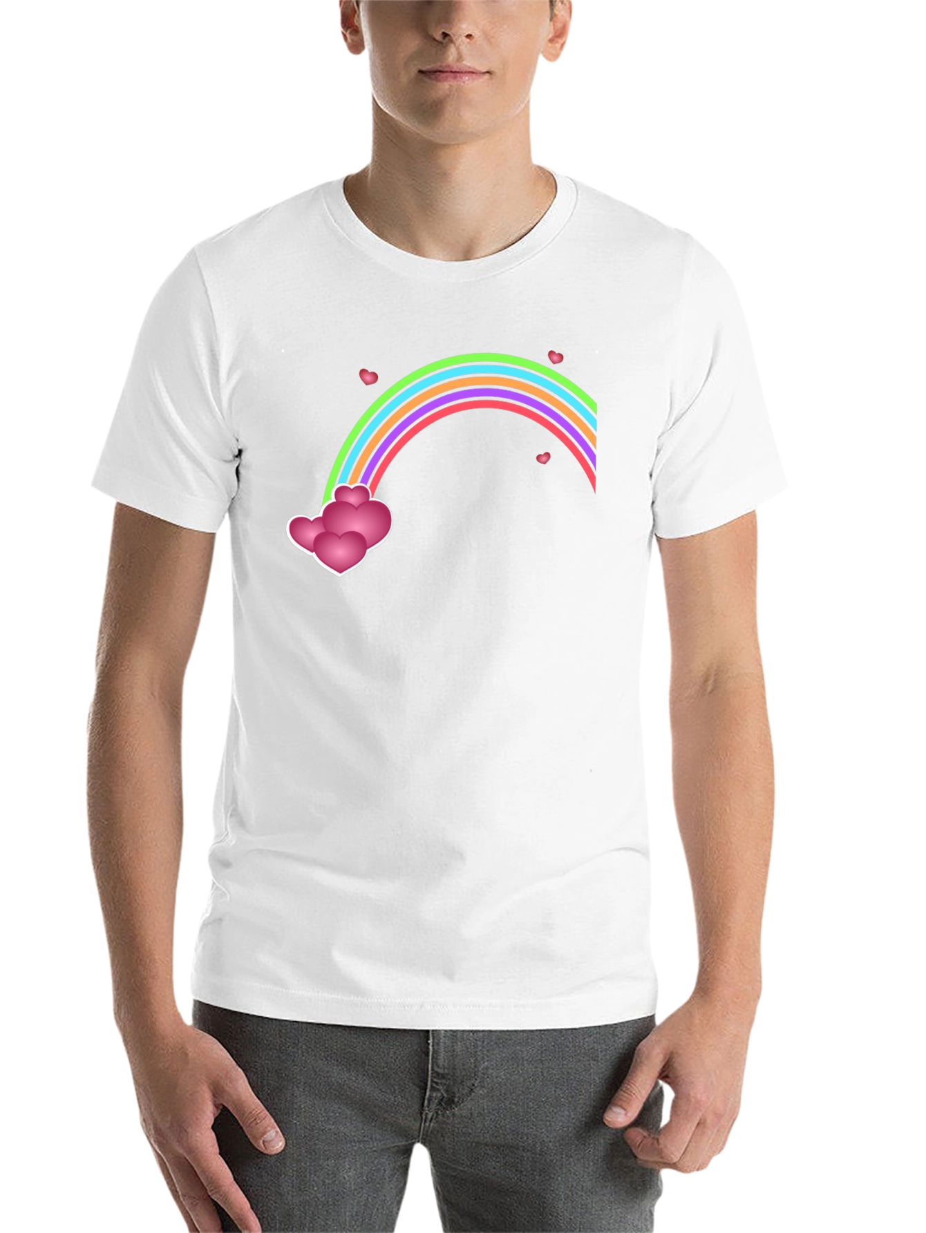 Black Rainbow Heart Cloud Black T-Shirt view 14
