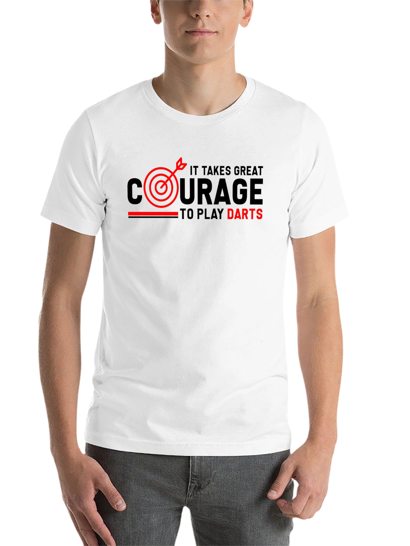 Black Courage to Play Darts Graphic Tee view 14