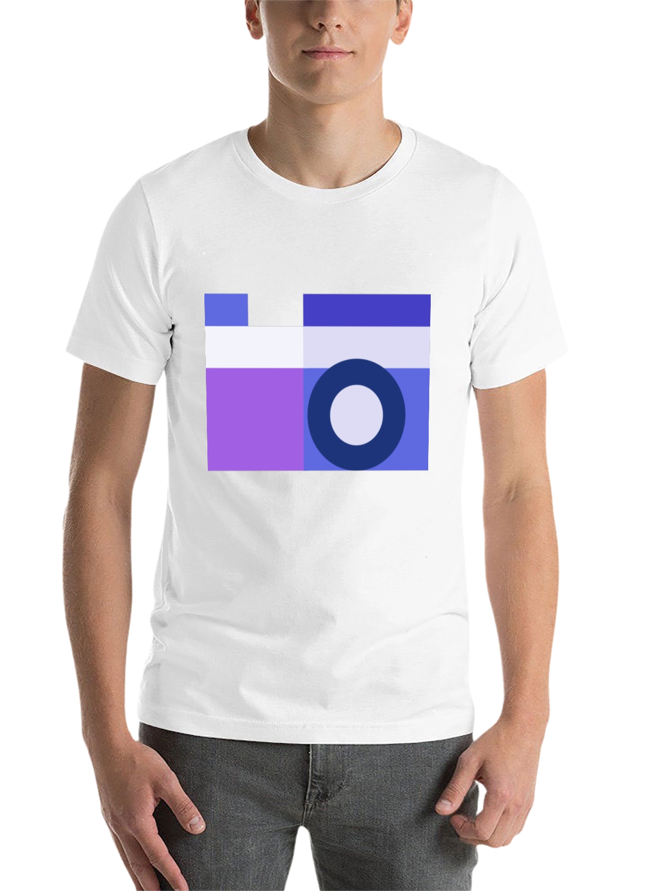 Black Geometric Camera Graphic Tee - Cool Minimalist Design view 14