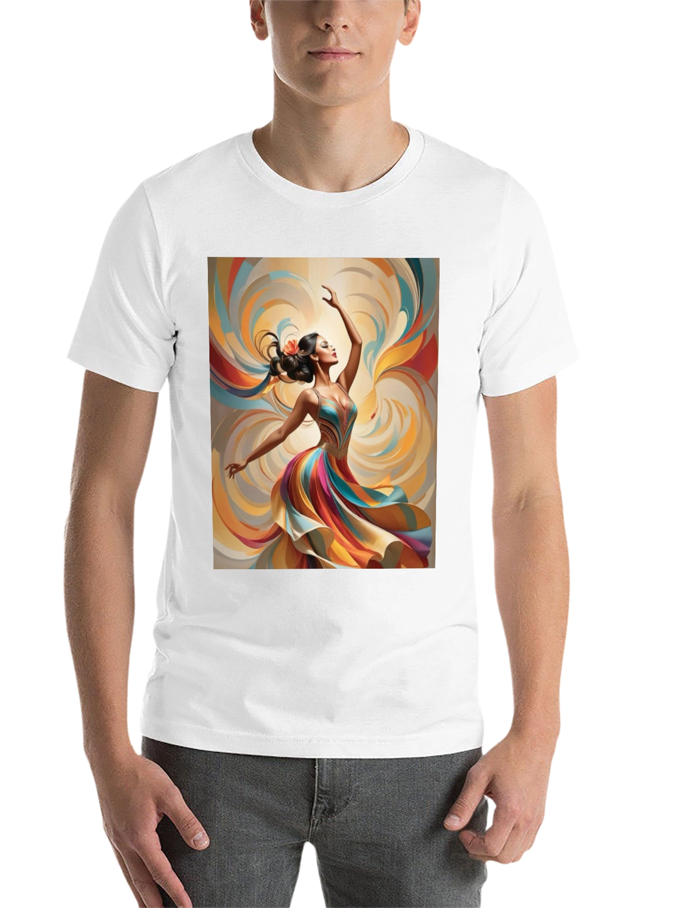 Black Artistic Dancer Graphic Tee - Vibrant Design view 14