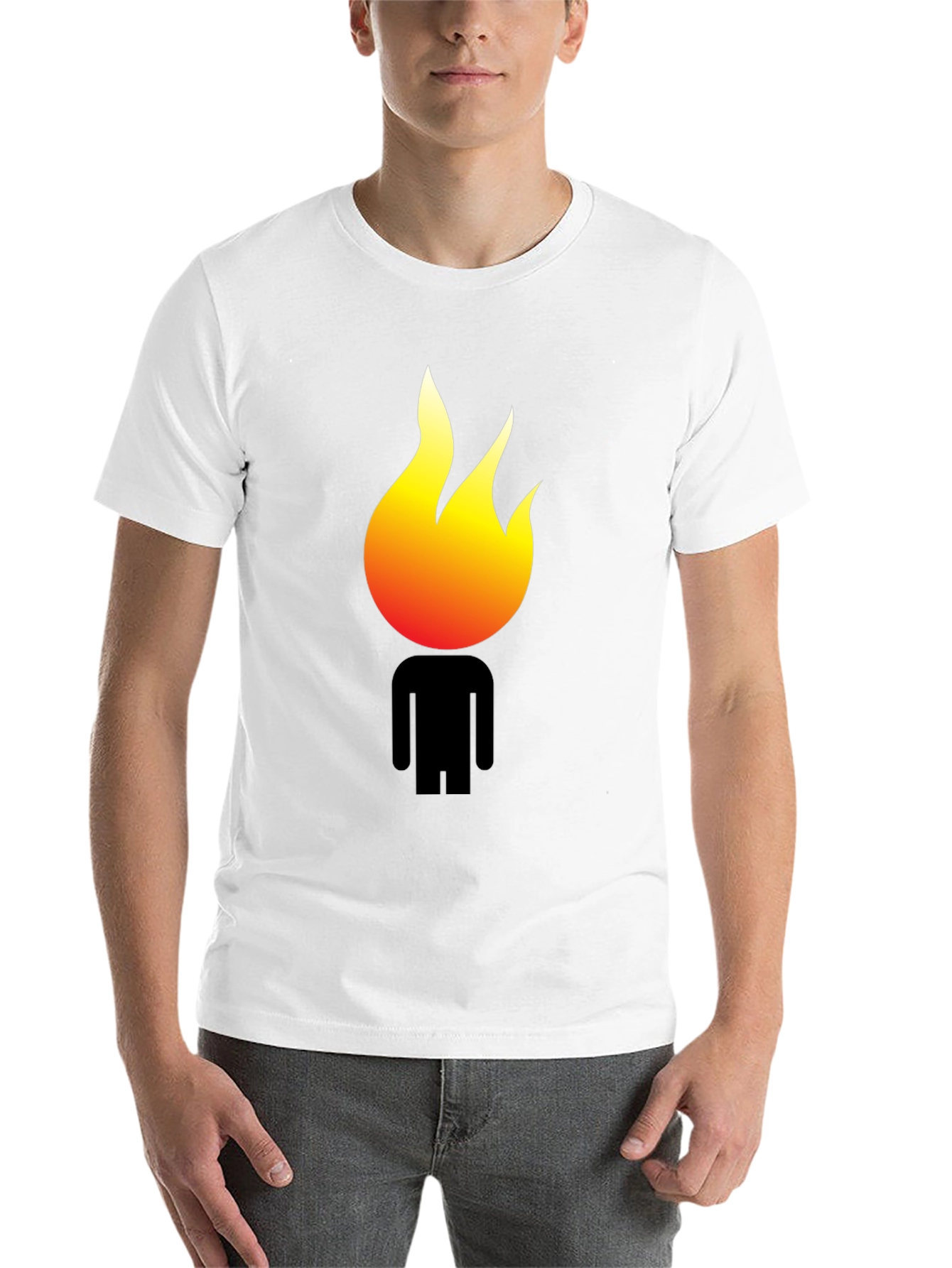 Black Flame Head Graphic Black T-Shirt view 14