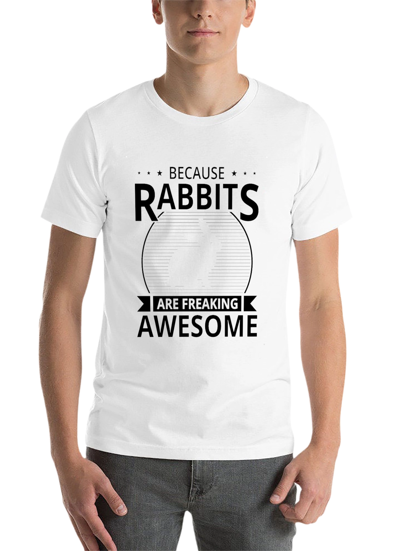 Black Rabbits Are Awesome Black Graphic T-Shirt view 14