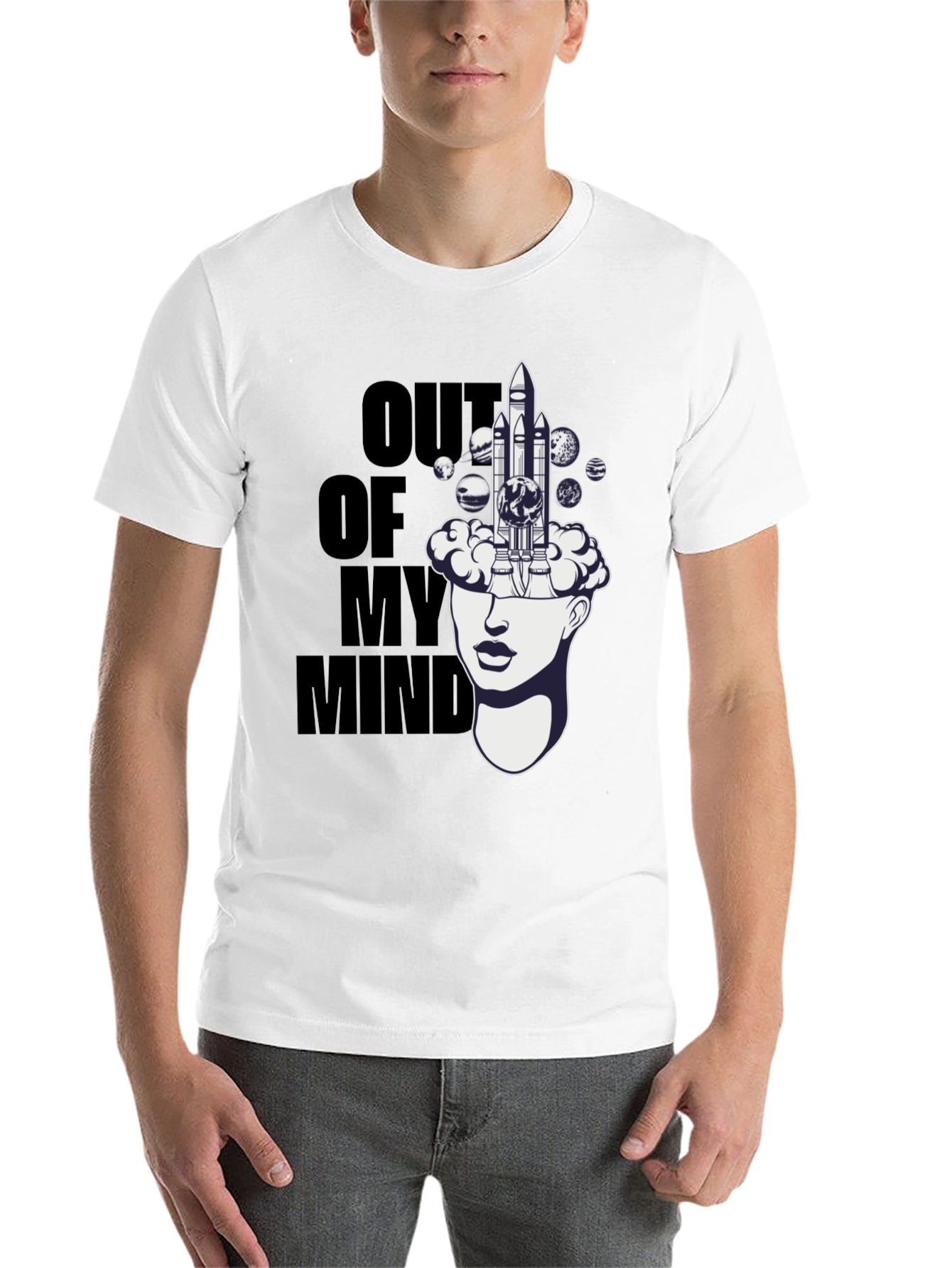 Black Out of My Mind Space Rocket Graphic Tee view 14