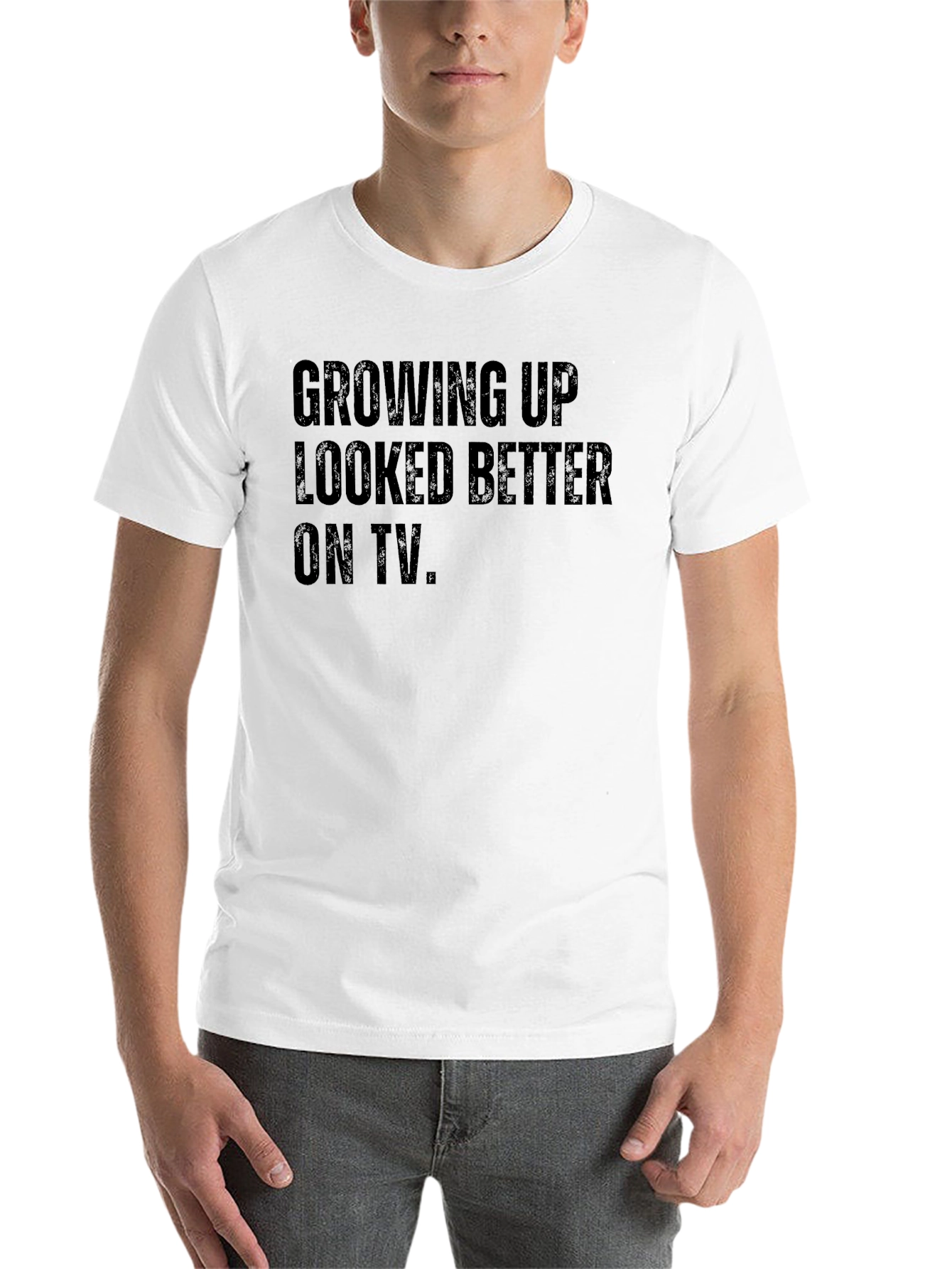 Growing Up Looked Better On TV Black T-Shirt - 14