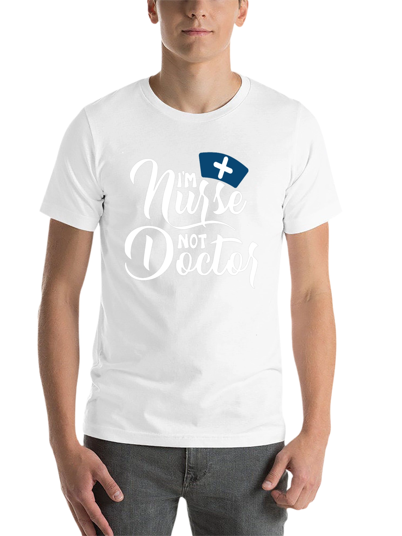 Black I'm Nurse Not Doctor Funny T-Shirt view 14