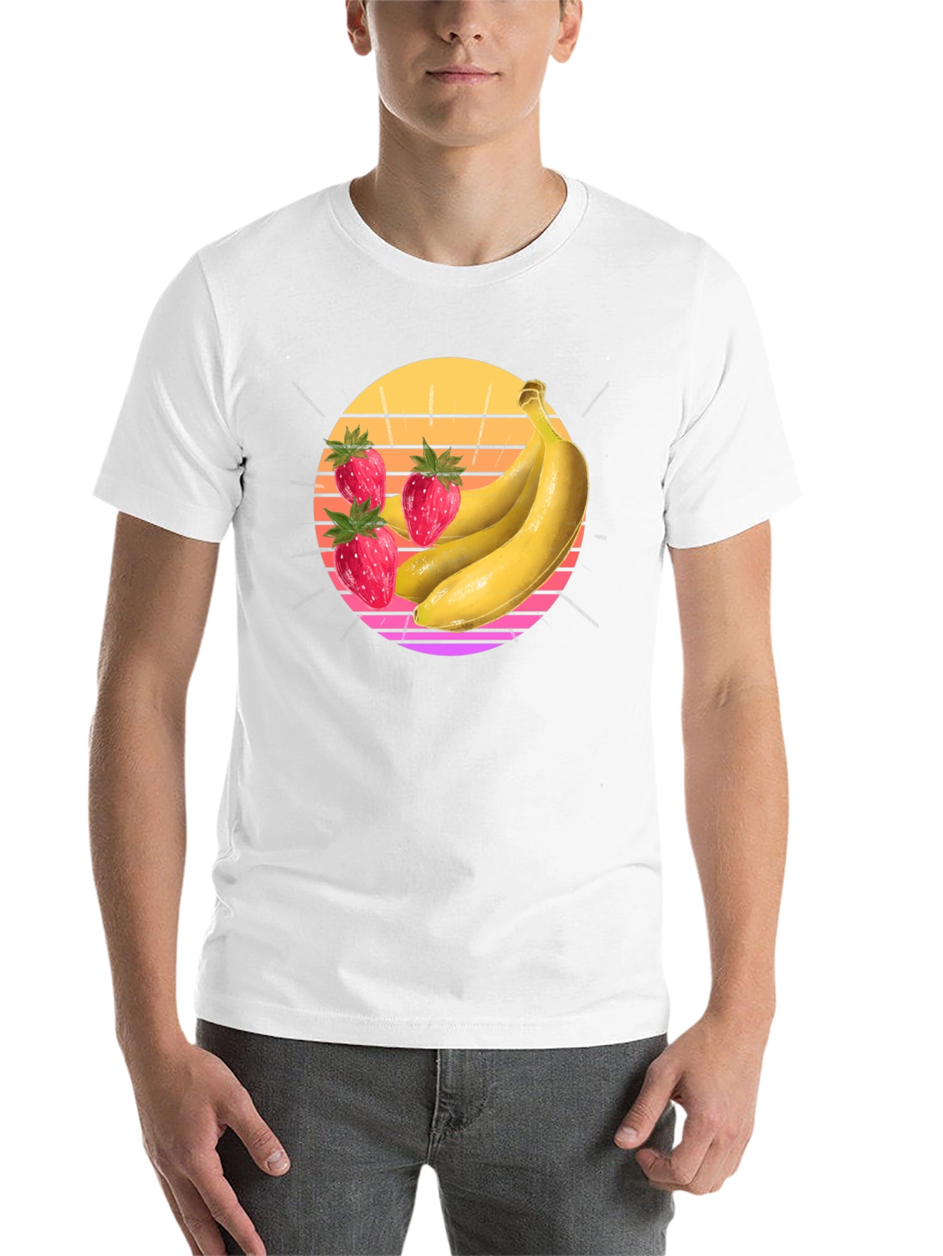 Black Strawberry Banana Sunset Graphic Tee view 14