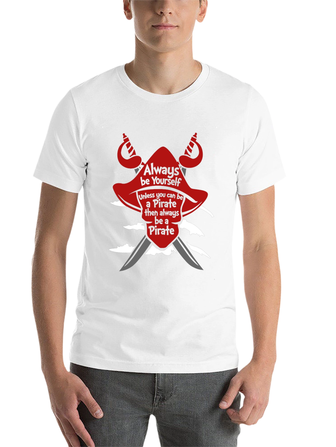 Black Pirate T-Shirt: Always Be Yourself Novelty Tee view 14