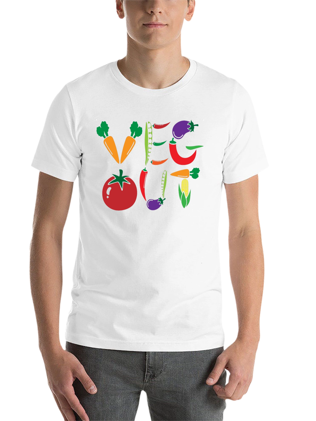 Black Veg Out Graphic T-Shirt - Black Vegan Tee view 14