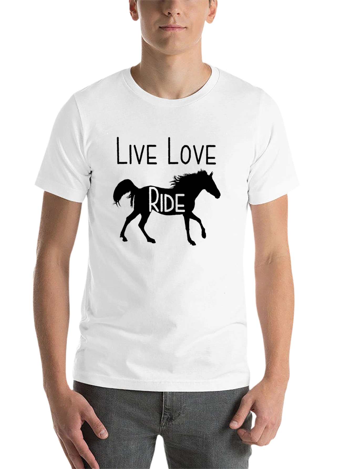 Black Live Love Ride Horse Graphic T-Shirt view 14