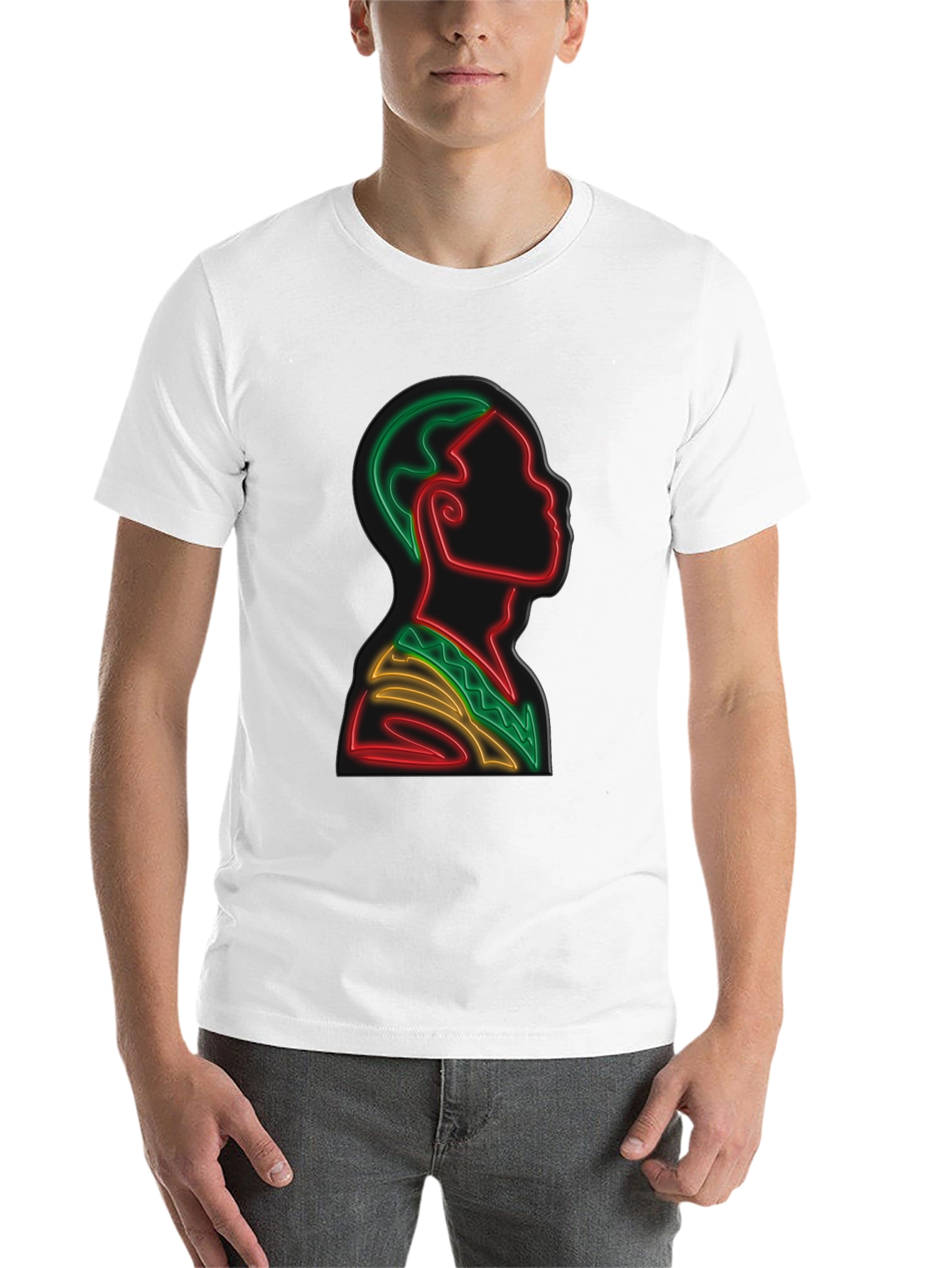Black Neon Portrait Graphic Tee - Black view 14