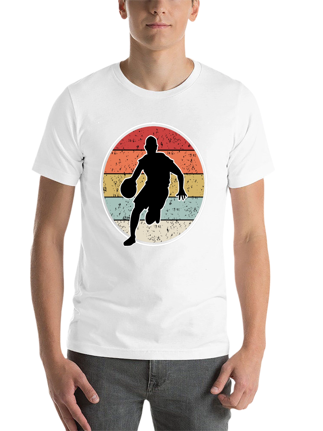 Vintage Basketball Player Graphic Tee - 14