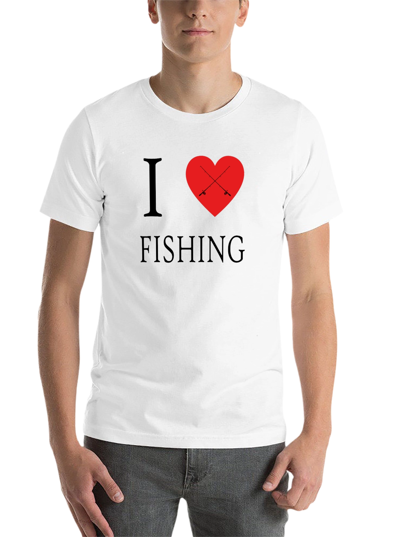 Black I Love Fishing T-Shirt - Black, Crew Neck, Graphic Tee view 14