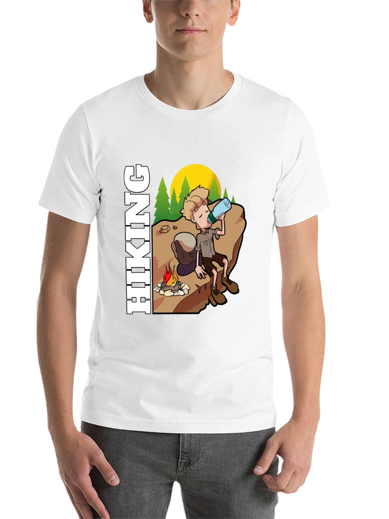 Black Hiking Cartoon Graphic Tee - Adventure Awaits view 14