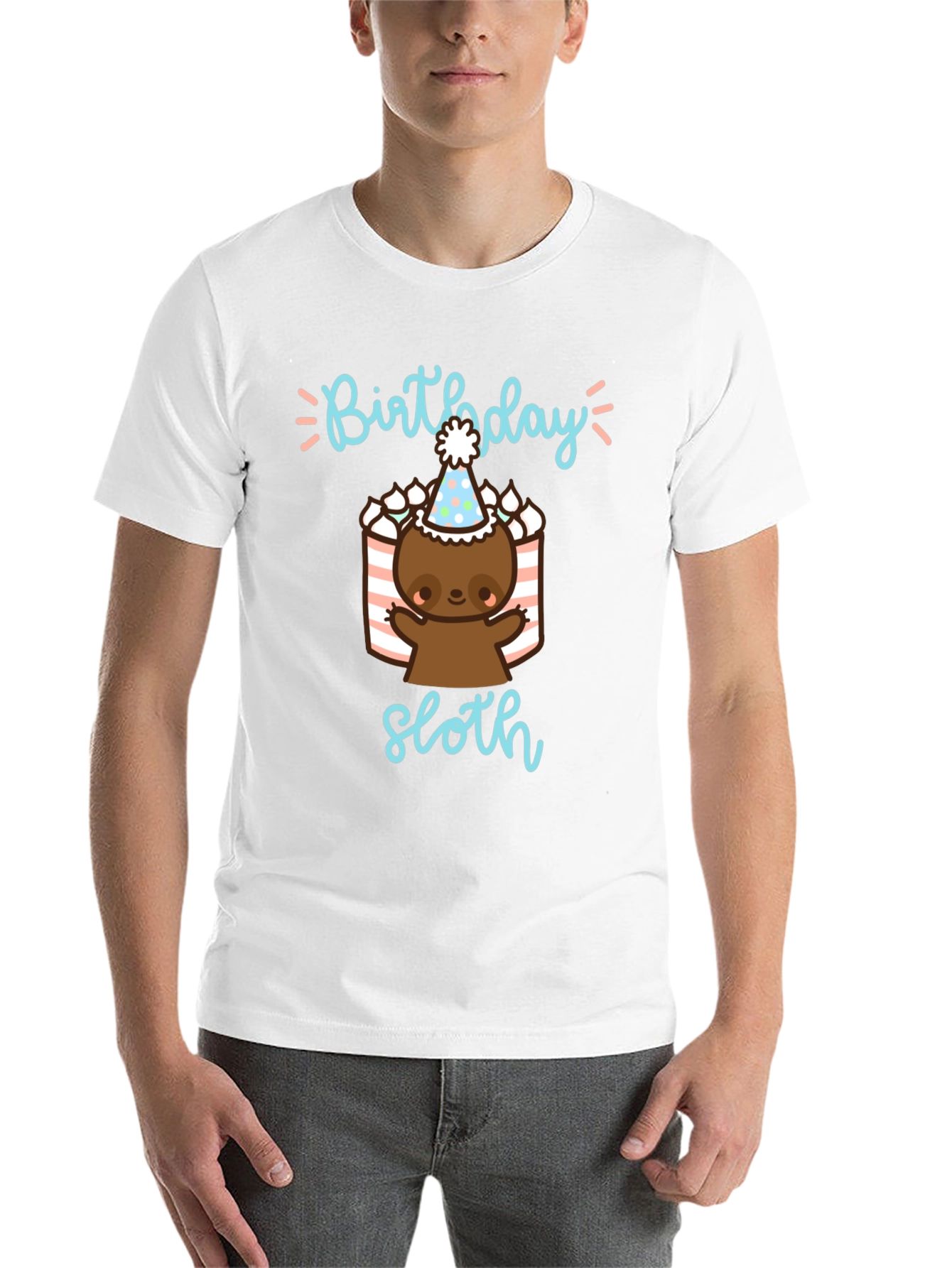 Black Birthday Sloth T-Shirt view 14