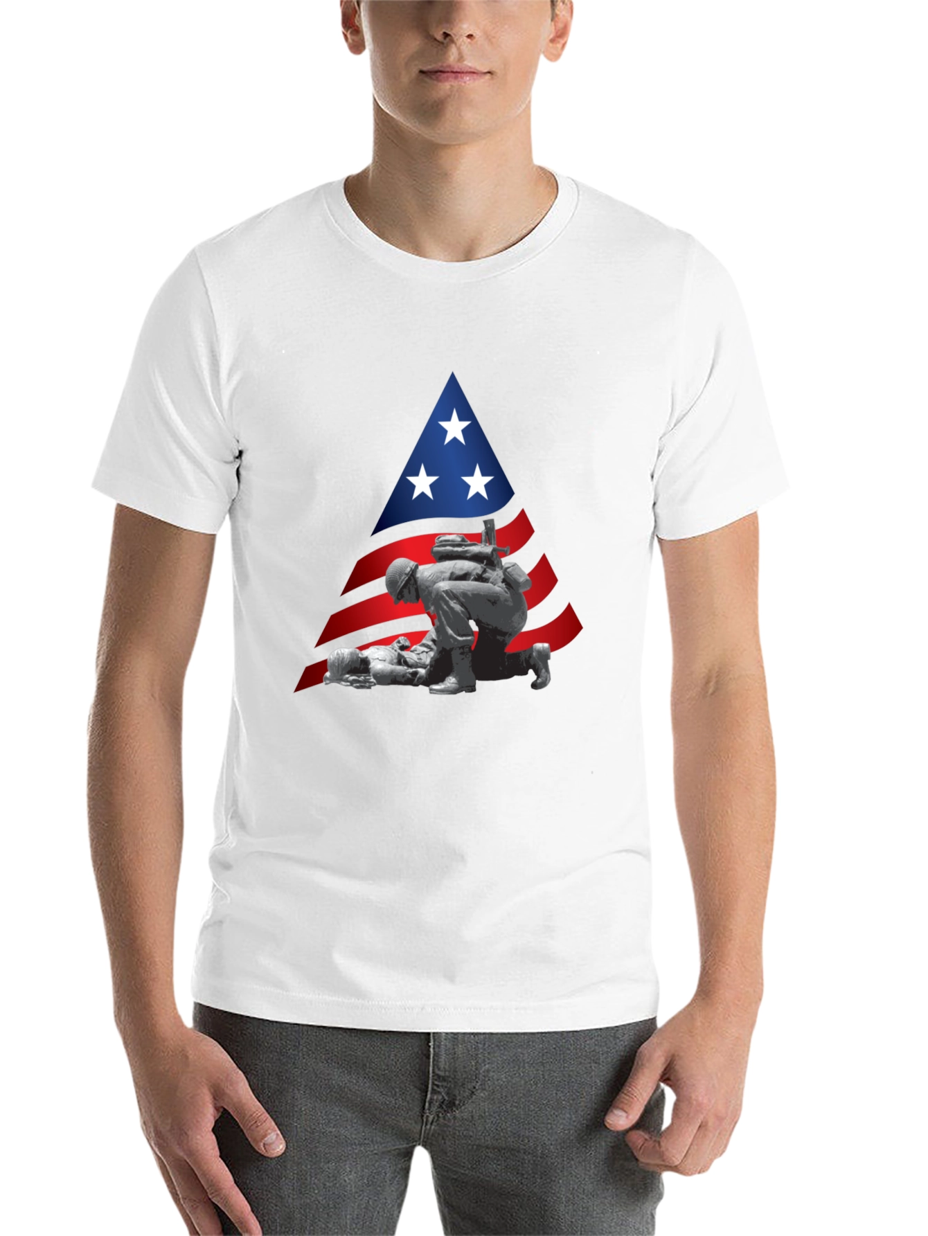 Black Patriotic Soldier T-Shirt - Support Our Troops! view 14