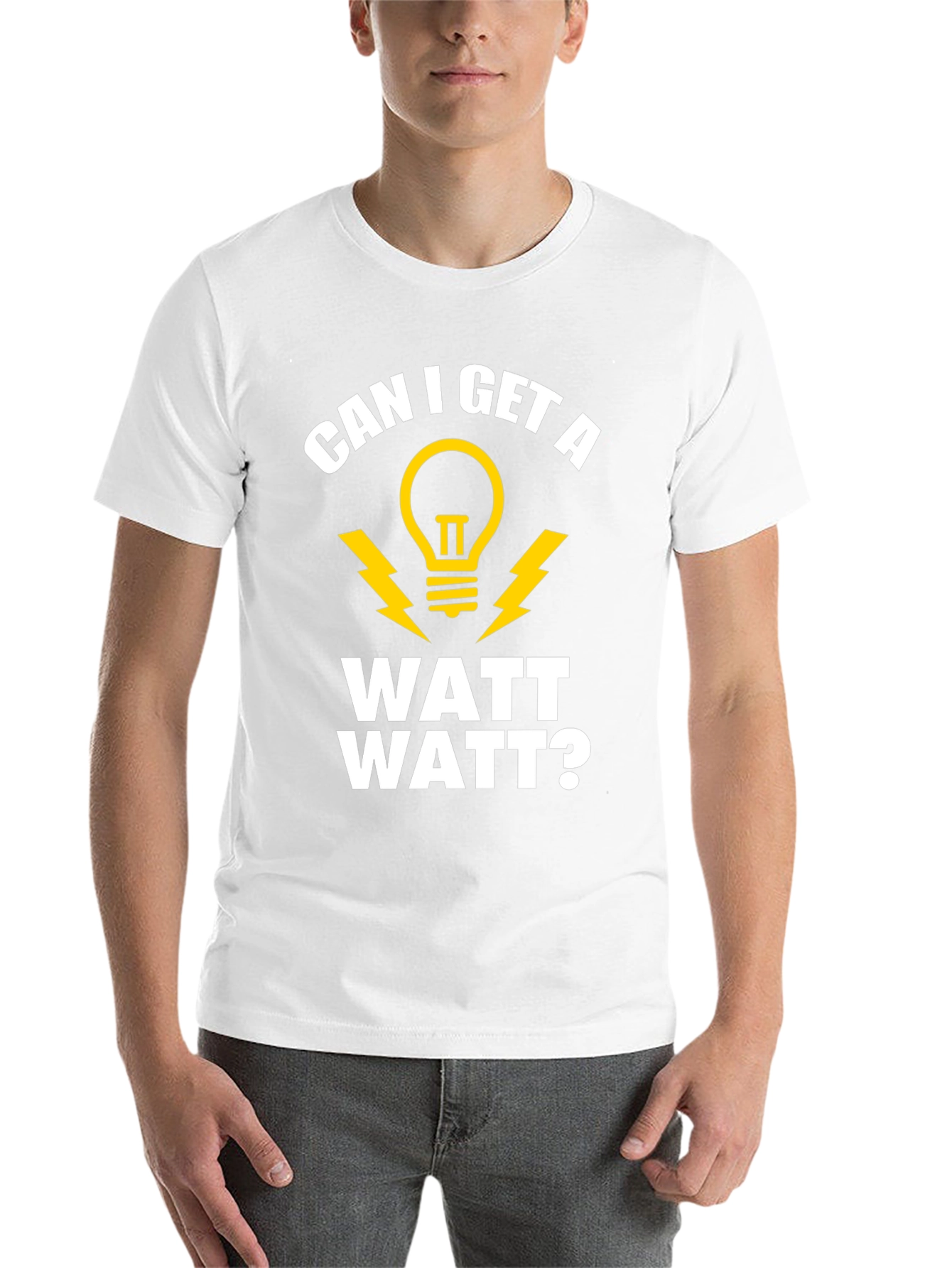 Black Funny Electrician Humor T-Shirt - Can I Get A Watt Watt? view 14