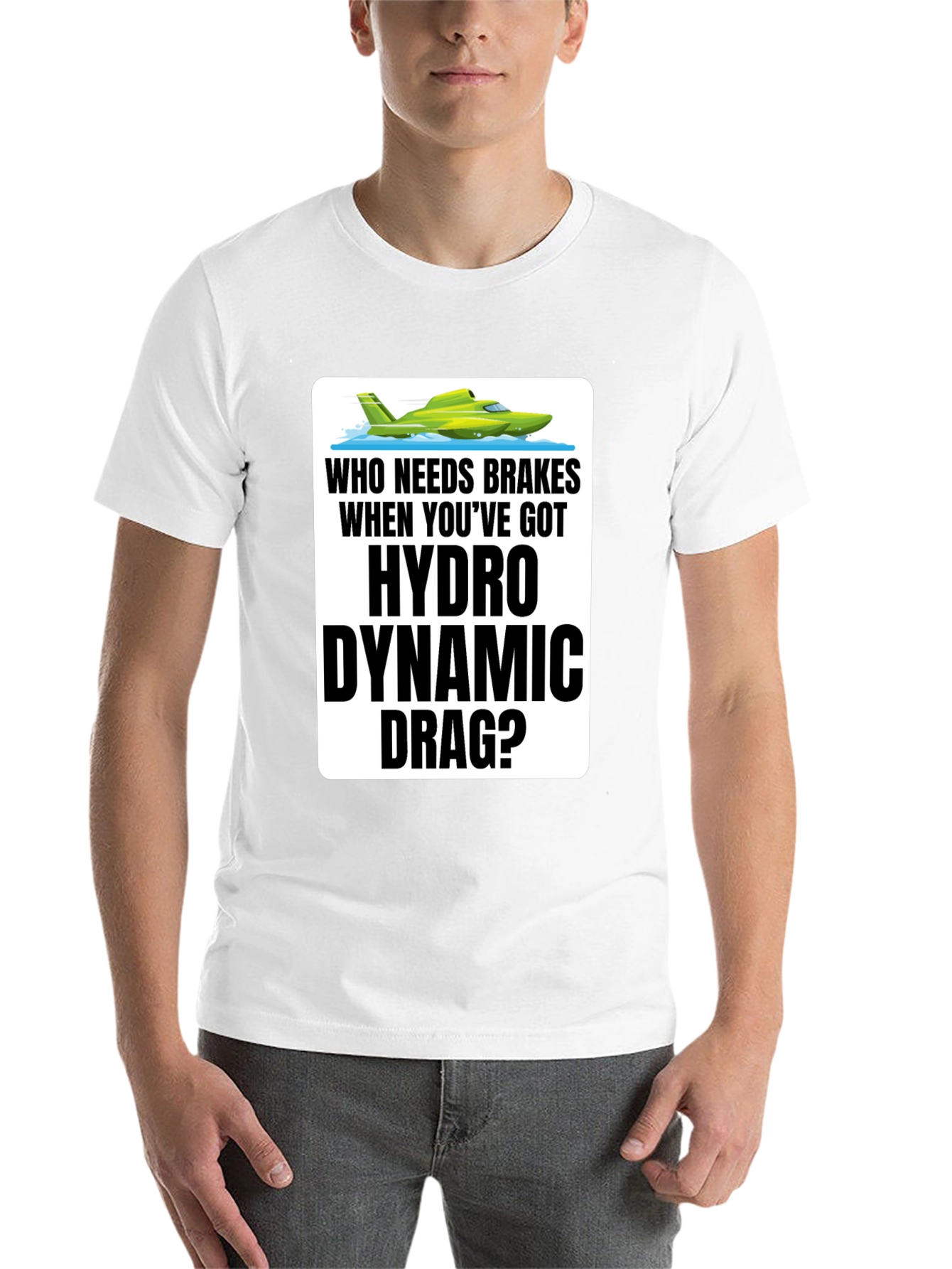 Black Hydro Dynamic Drag T-Shirt - Funny Boating Tee view 14
