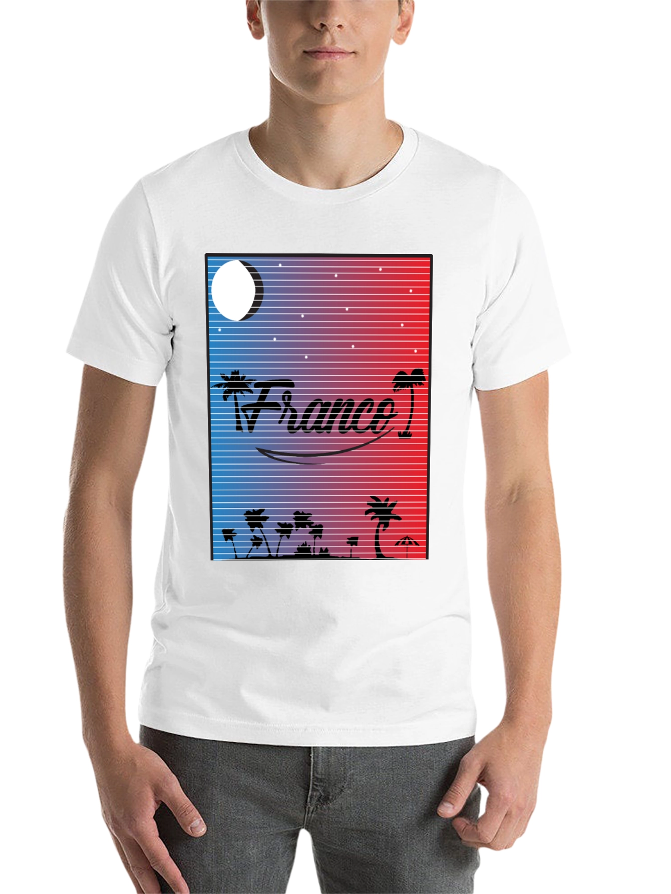Black France Retro Graphic T-Shirt - Black view 14