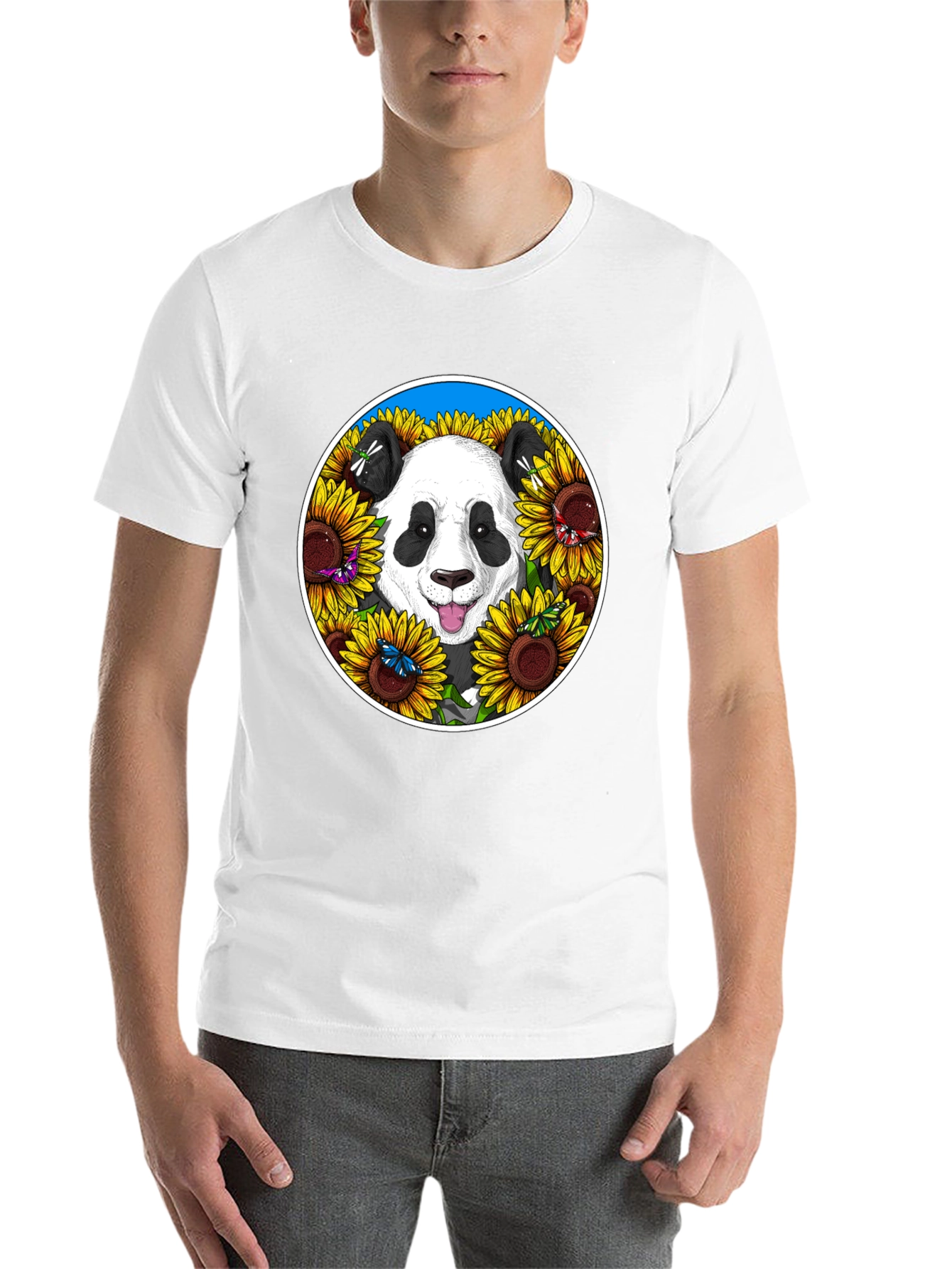 Black Panda Sunflower Graphic Tee view 14