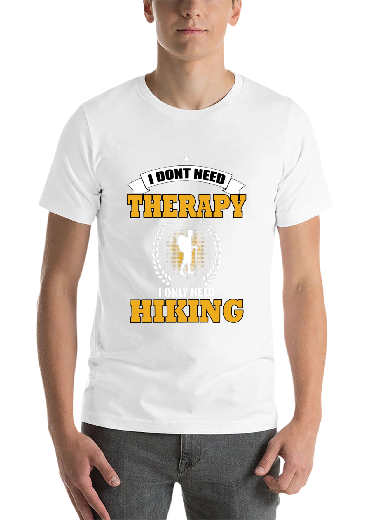 Black Hiking Therapy T-Shirt view 14