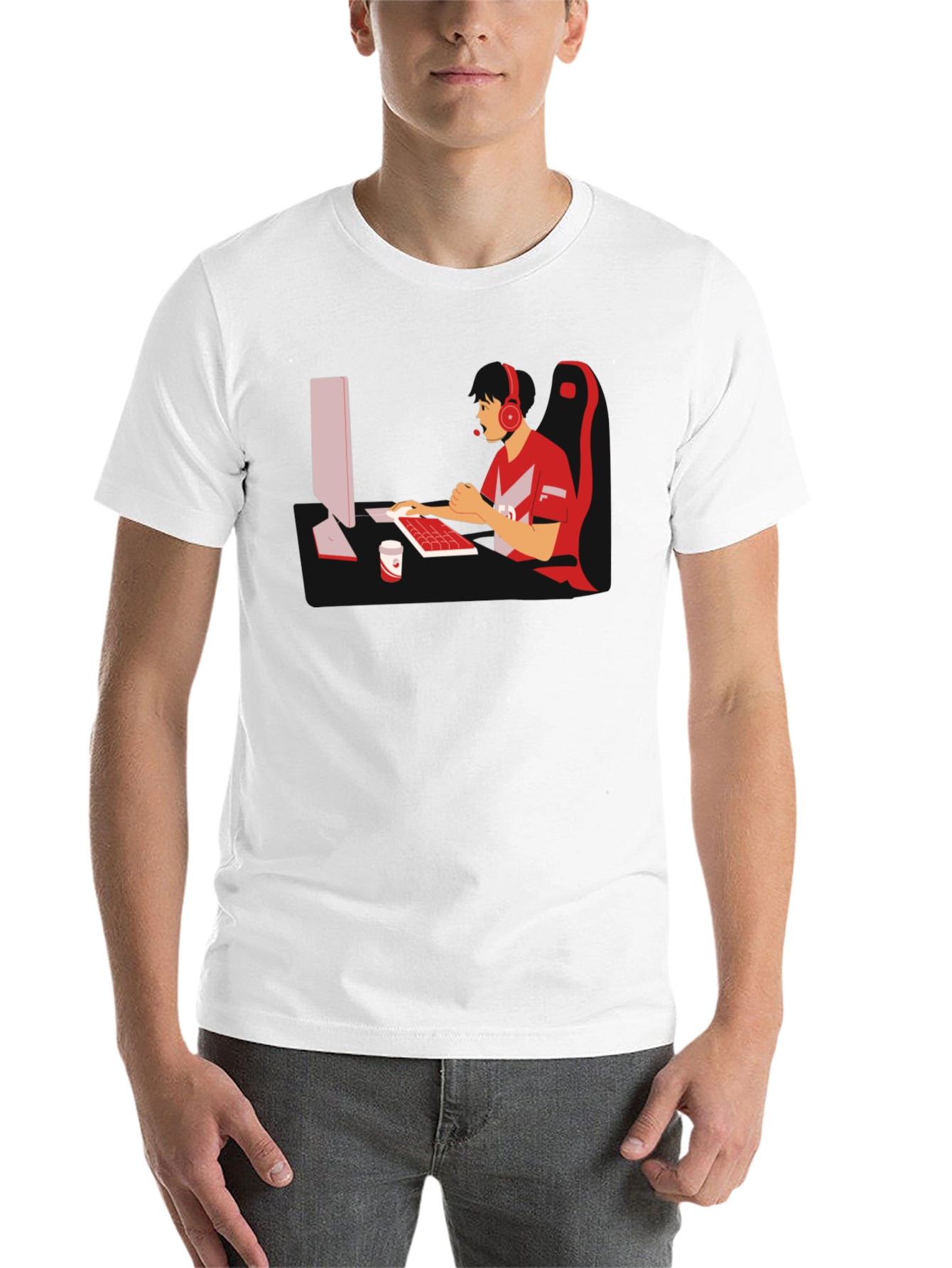 Black Gamer Graphic T-Shirt - Black Cotton Blend view 14