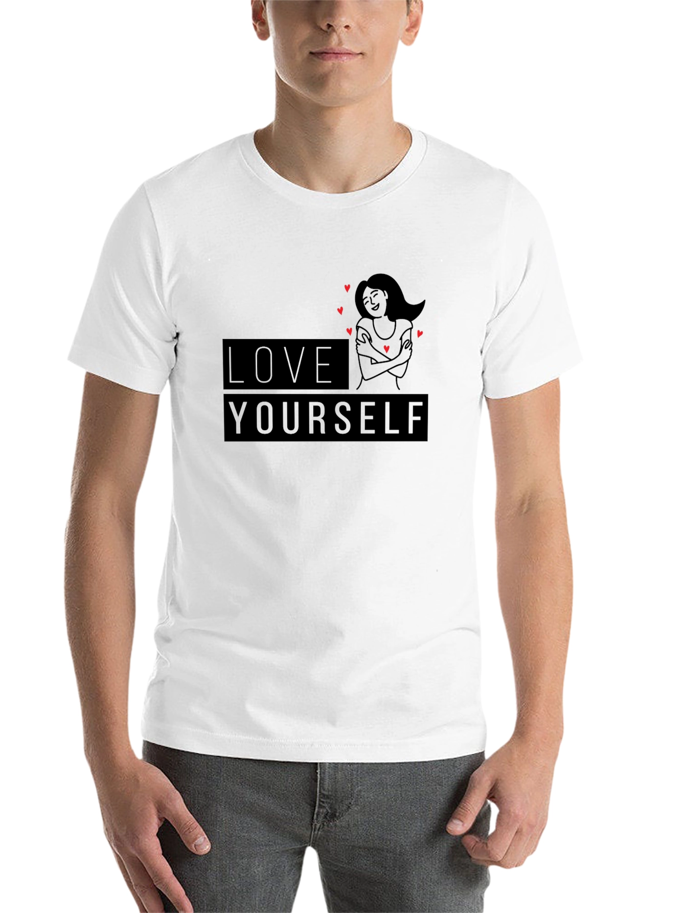 Black Love Yourself Graphic Tee - Black view 14
