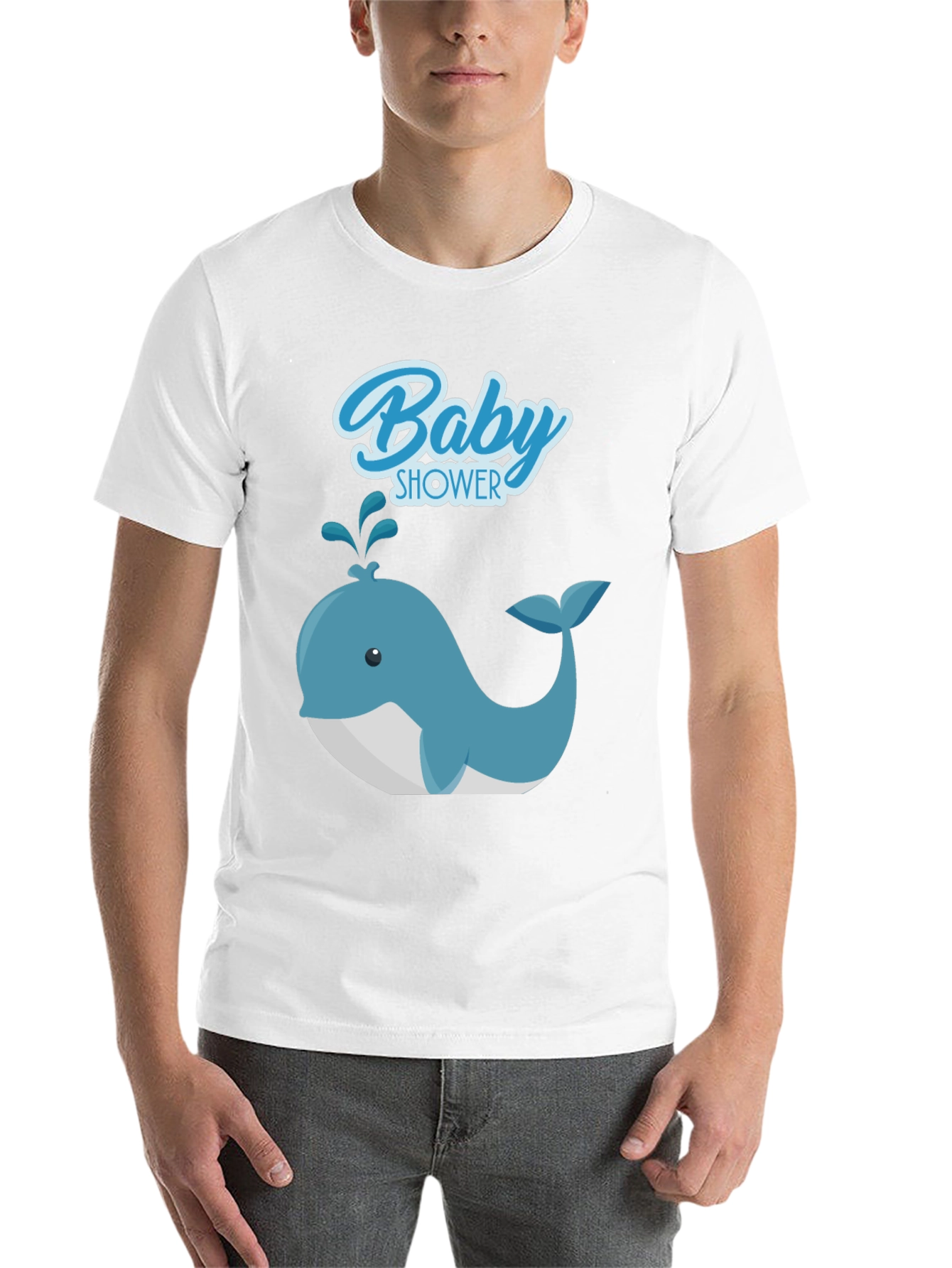 Black Baby Shower Whale Graphic Tee - Soft Cotton T-Shirt view 14