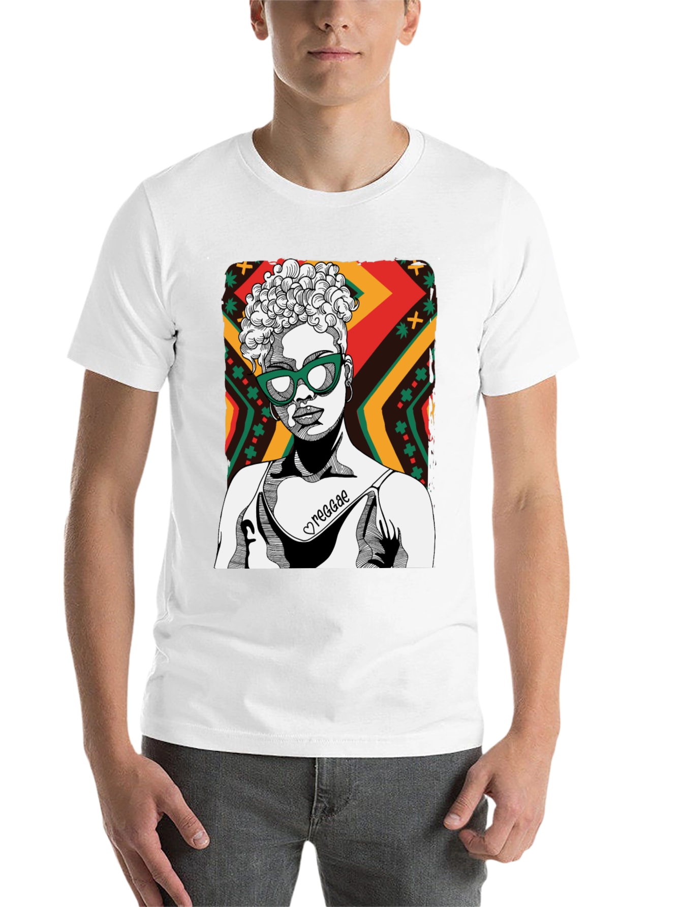 Black Reggae Girl Black Graphic Tee - Cool Unisex Shirt view 14