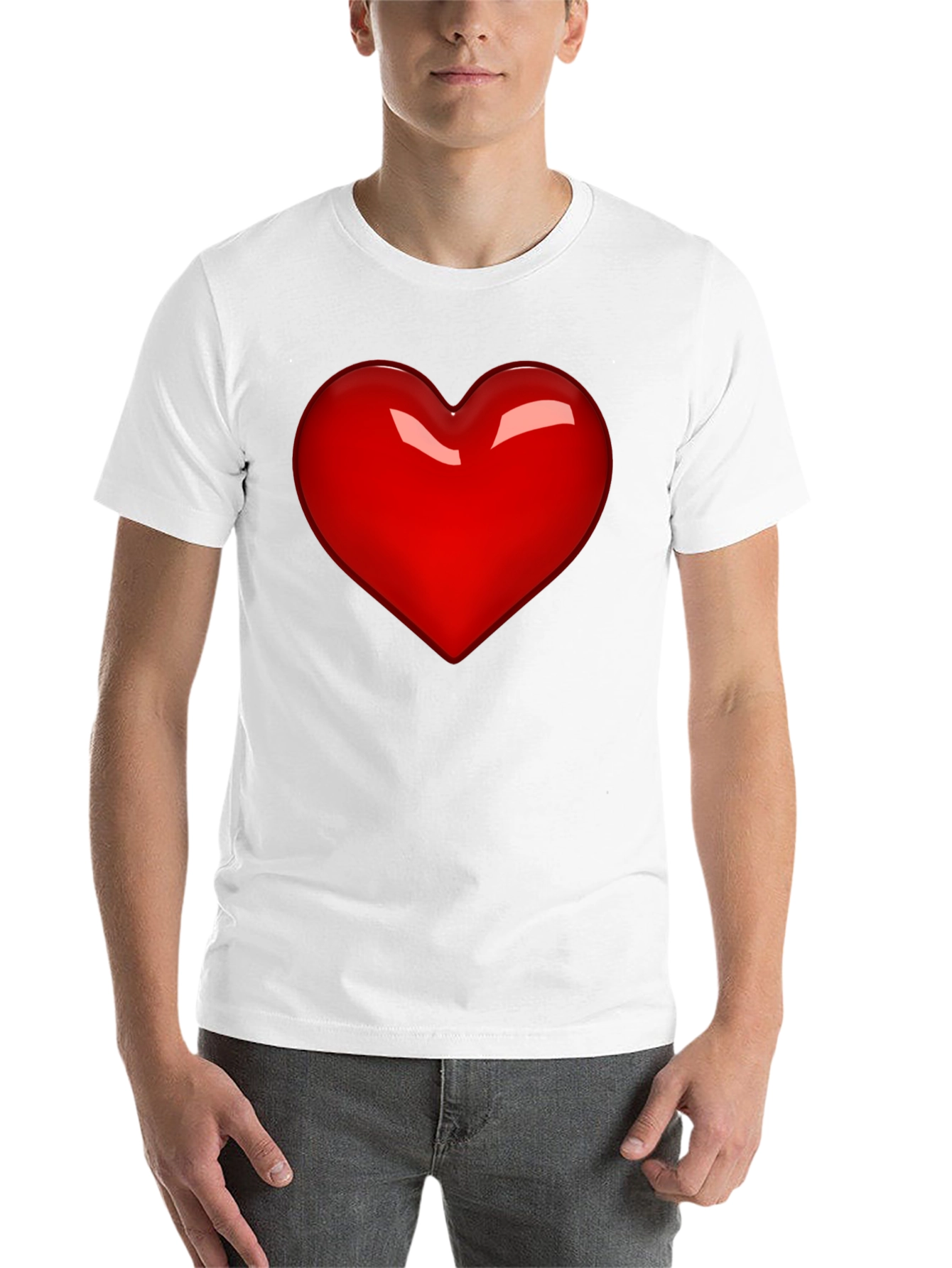 Black Bold Red Heart Graphic Tee - Men's Black T-Shirt view 14