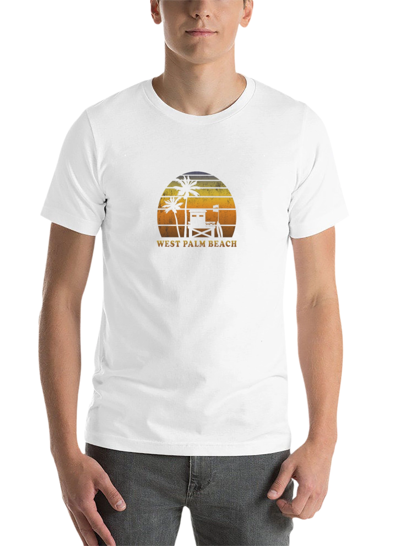 Black West Palm Beach Sunset Graphic T-Shirt view 14