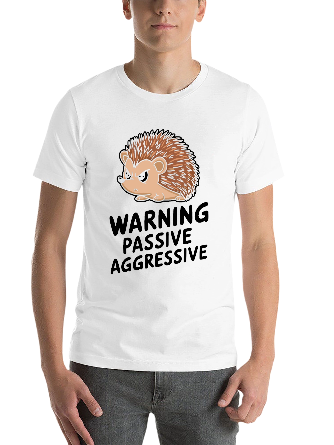 Black Passive Aggressive Hedgehog T-Shirt view 14