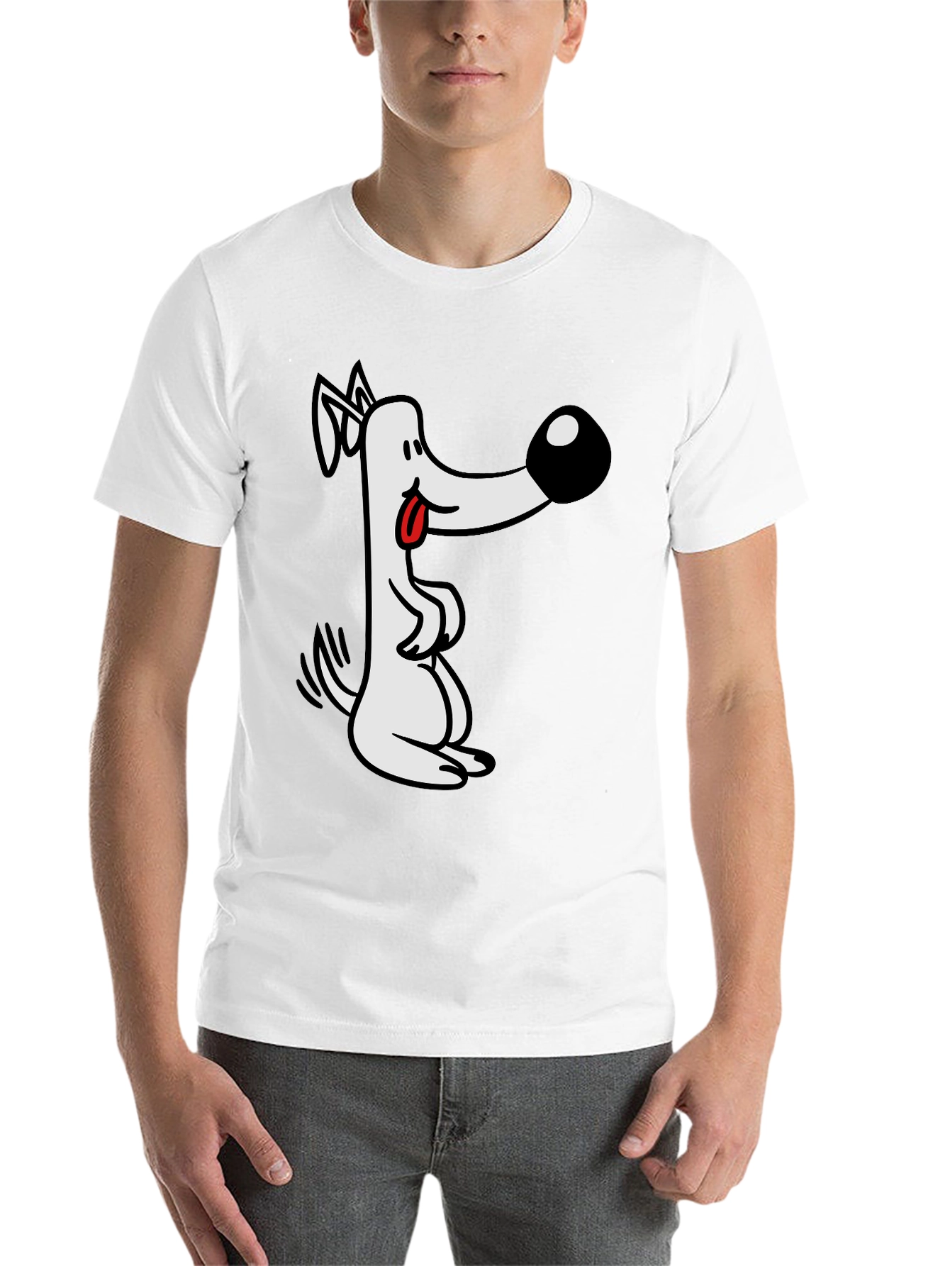 Black Cartoon Dog Graphic Tee - Black view 14