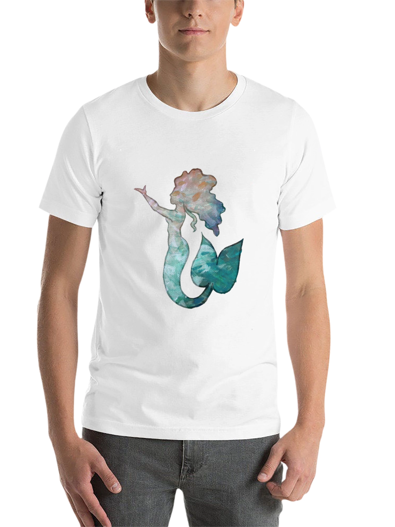 Black Mermaid Graphic Black Tee - Unique Ocean Lover Shirt view 14