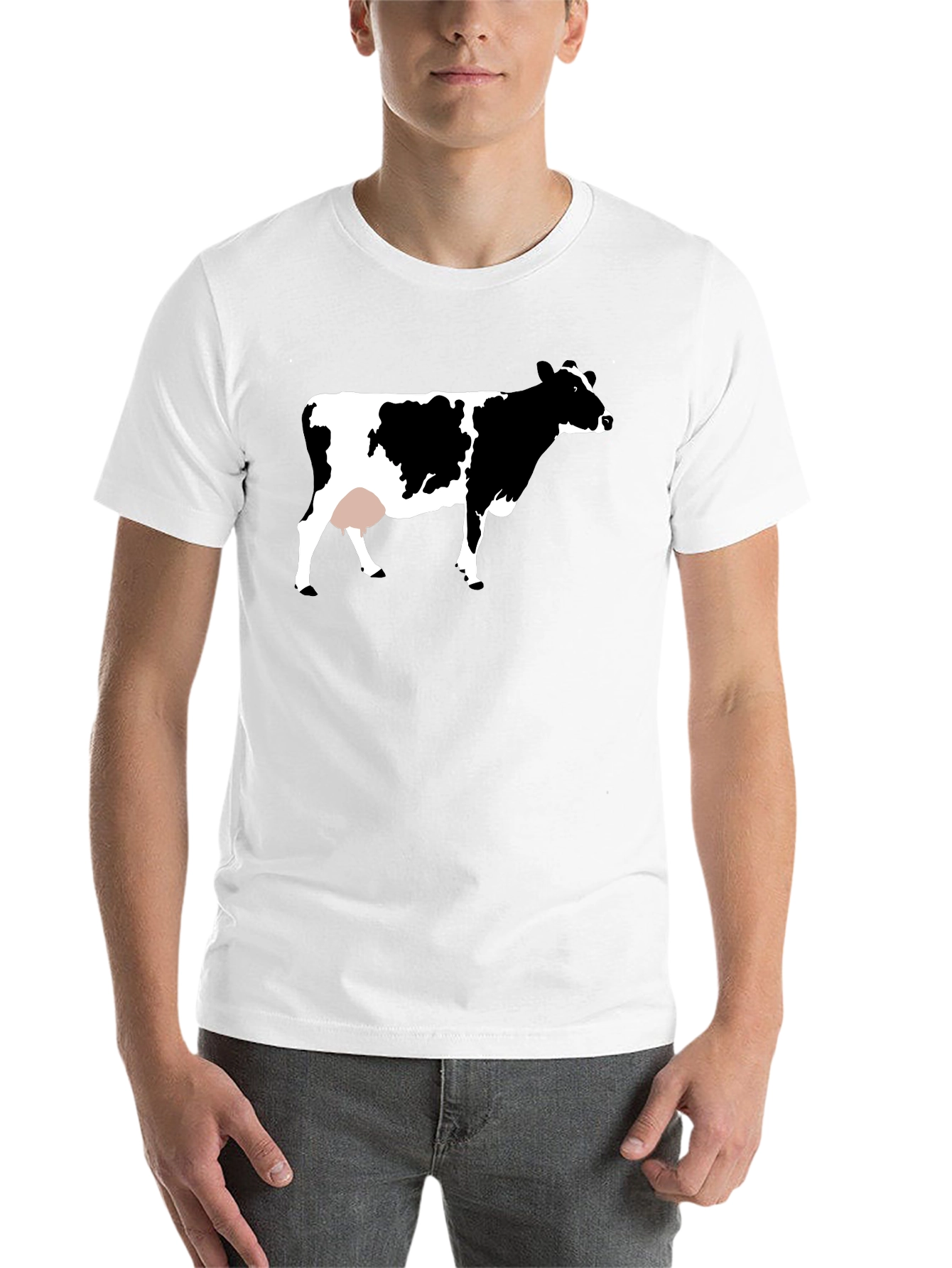 Black Cow Graphic Tee - Unisex Black T-Shirt view 14