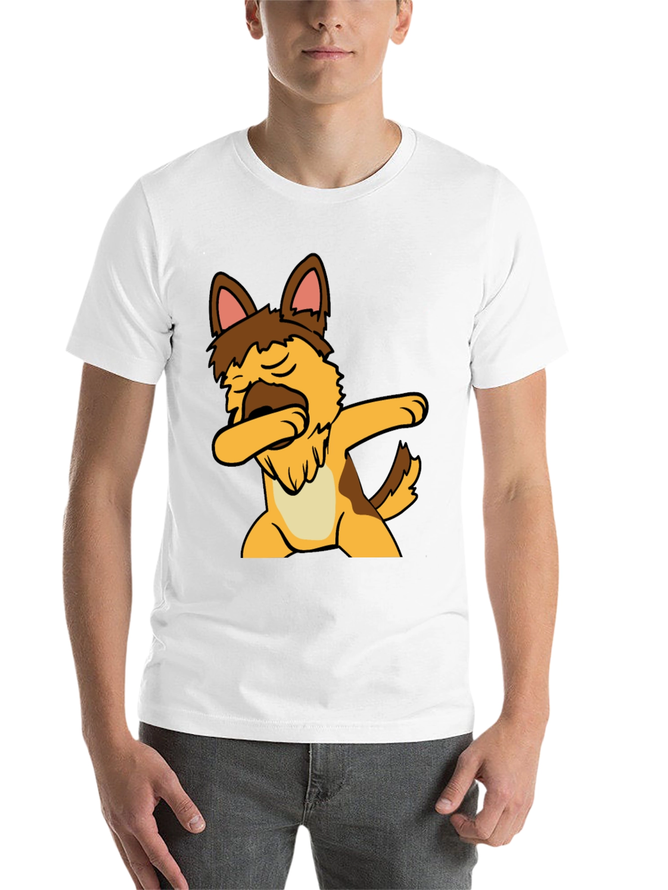 Black Dabbing Dog Graphic Tee - Cute Black T-Shirt view 14