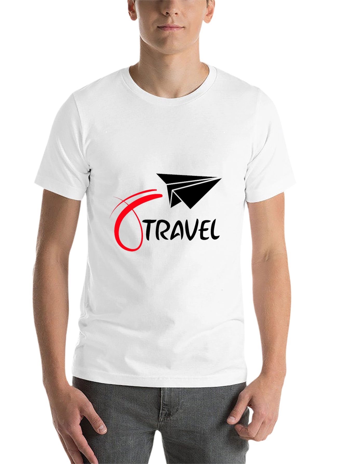 Black Travel Graphic Tee - Black Cotton Blend view 14