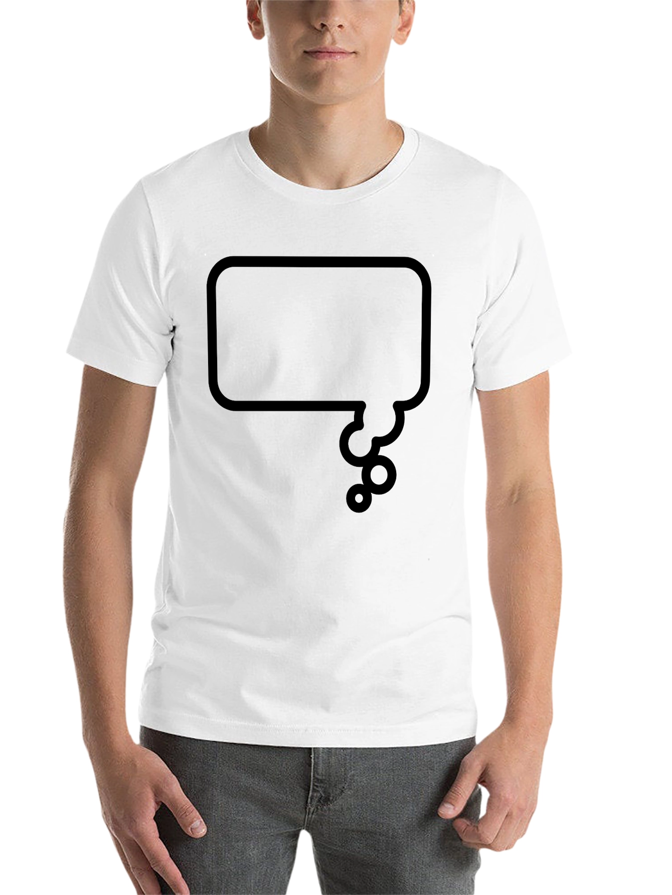 Black Thinking Bubble Graphic Tee - Black Casual Shirt view 14