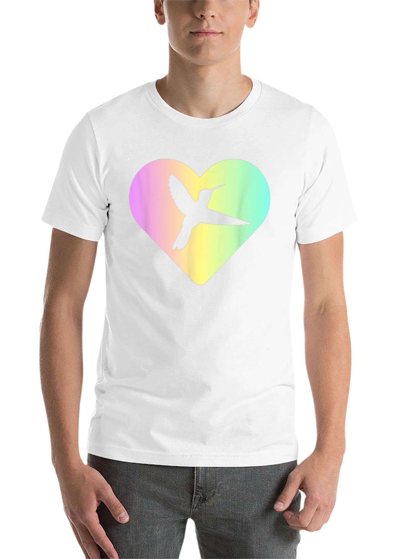 Black Hummingbird Heart Graphic Tee - Unisex view 14