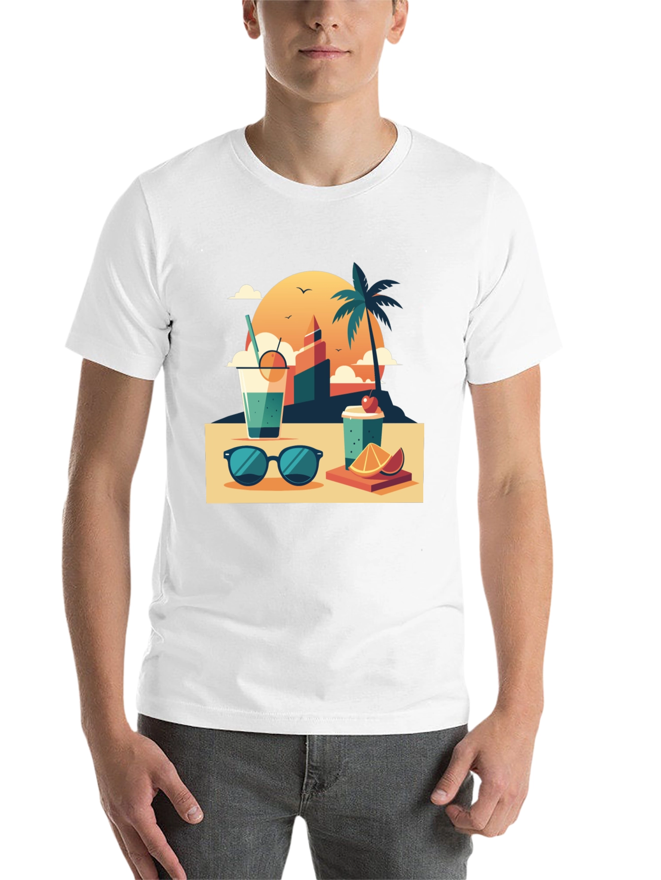 Black Summer Vibes Graphic T-Shirt view 14